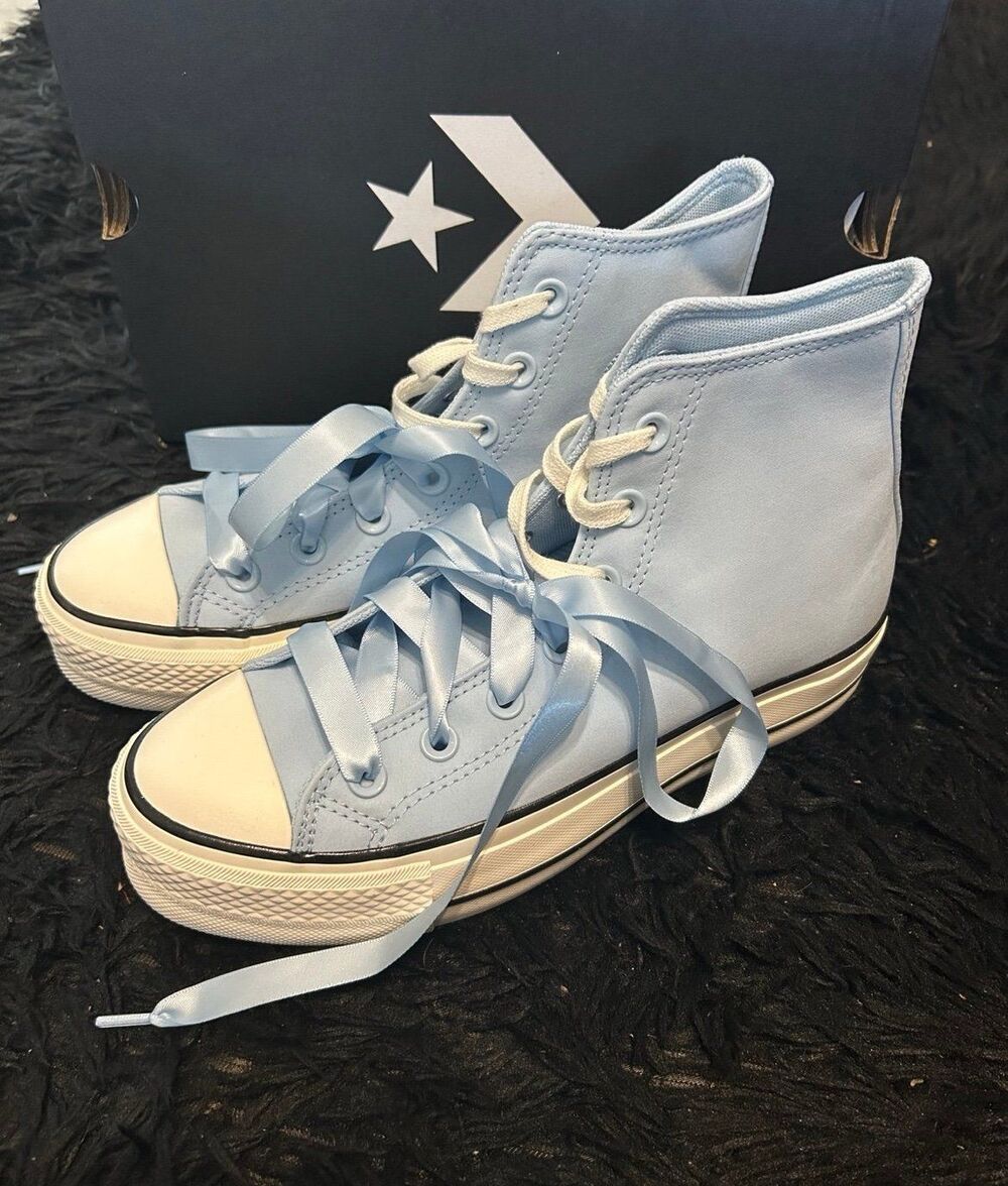 CONVERSE Ctas Lift Hi top blue lace up shoes sneakers women’s 9 new